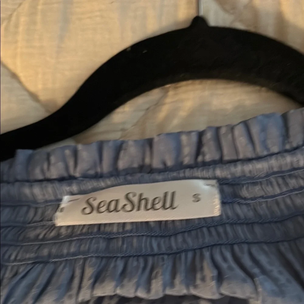 Blue Relaxed Ribbed Blouse - Picture 2 of 3